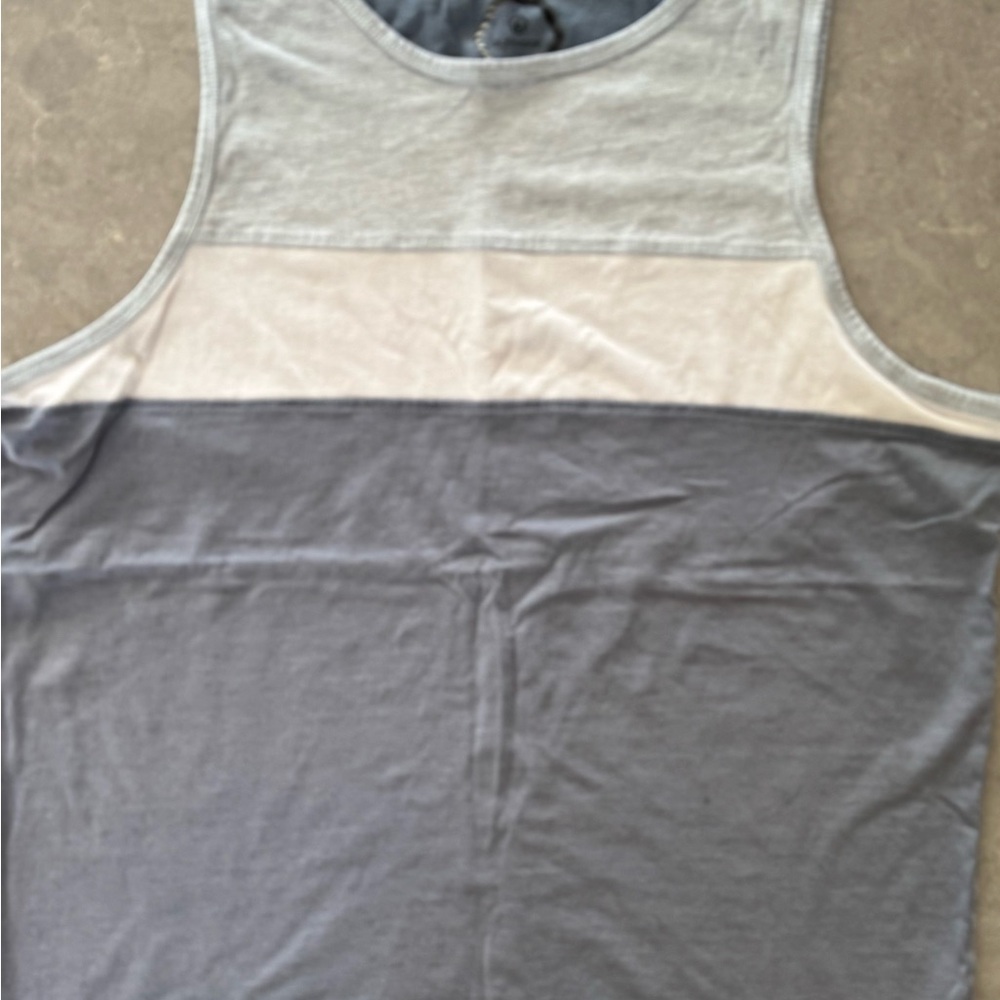 Men's Burnside Gray and Cream Tank Top
